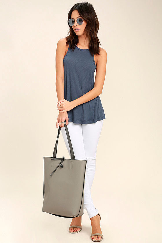 Daily Ritual Denim Blue Tank Top 2