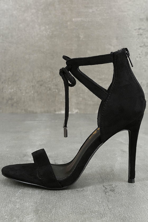 short black heels with ankle strap