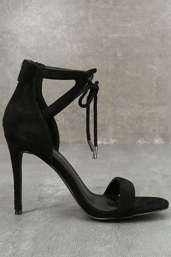 short black heels with ankle strap