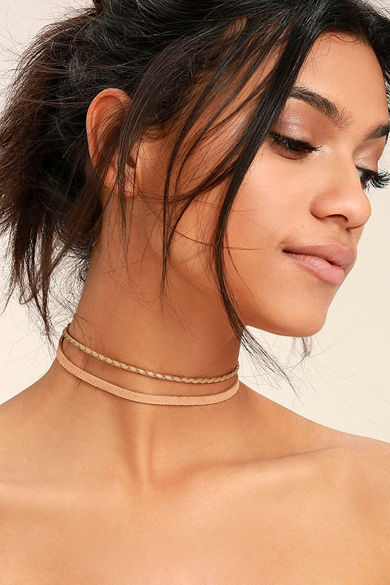 Cool Brown Choker Necklace Braided Choker Layered Choker 13.00