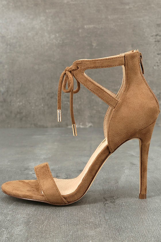 camel ankle strap heels