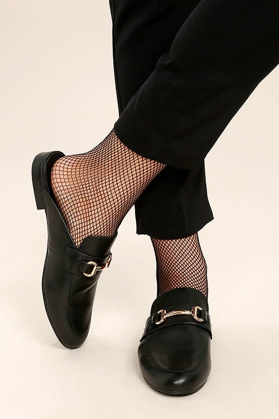 Steve Madden Kandi Black Leather Loafer Slides 2