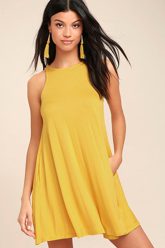 chic yellow dress sleeveless