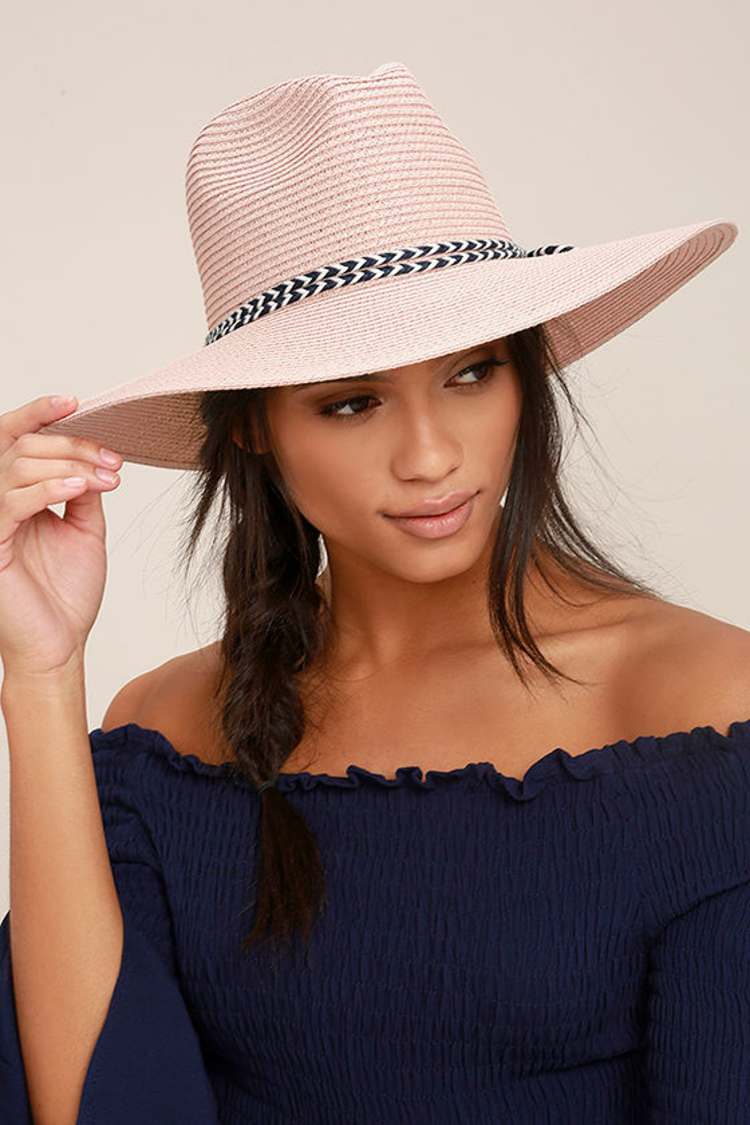 Felt Fedora Hat Blush Fedora Cute Blush Straw Hat Floppy Fedora