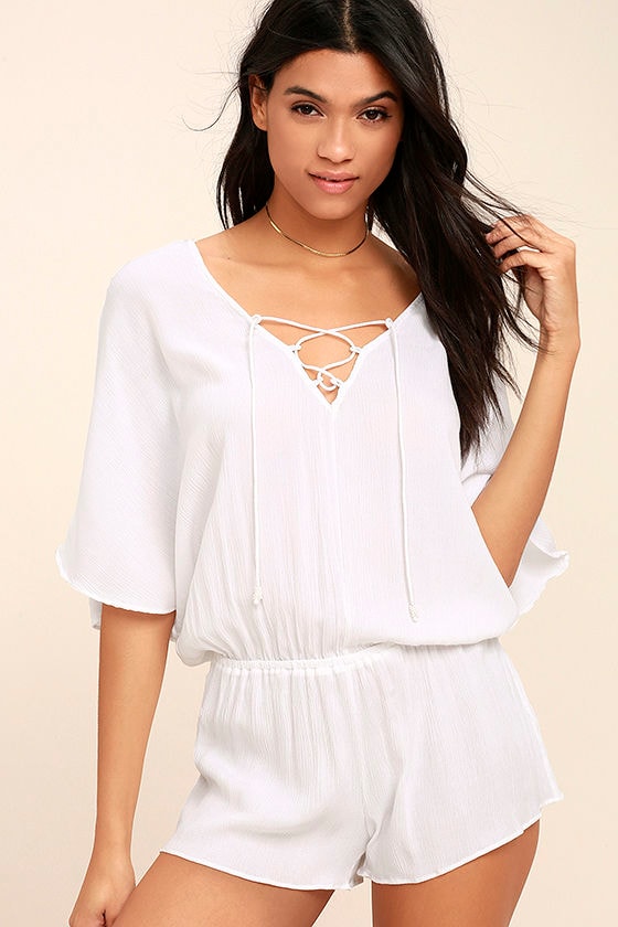 Tavik Venise LaceUp Romper Romper CoverUp Swim CoverUp 54.