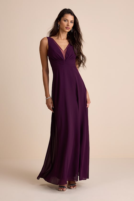 Simply Immaculate Dark Purple Backless Maxi Dress 2