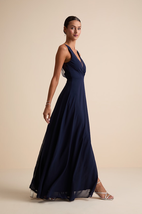 Simply Immaculate Navy Blue Backless Maxi Dress 5