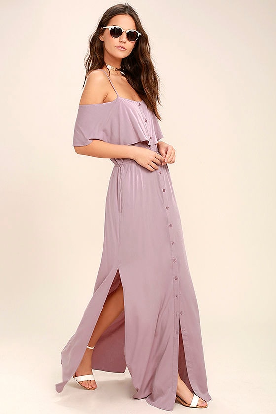 one shoulder mauve dress