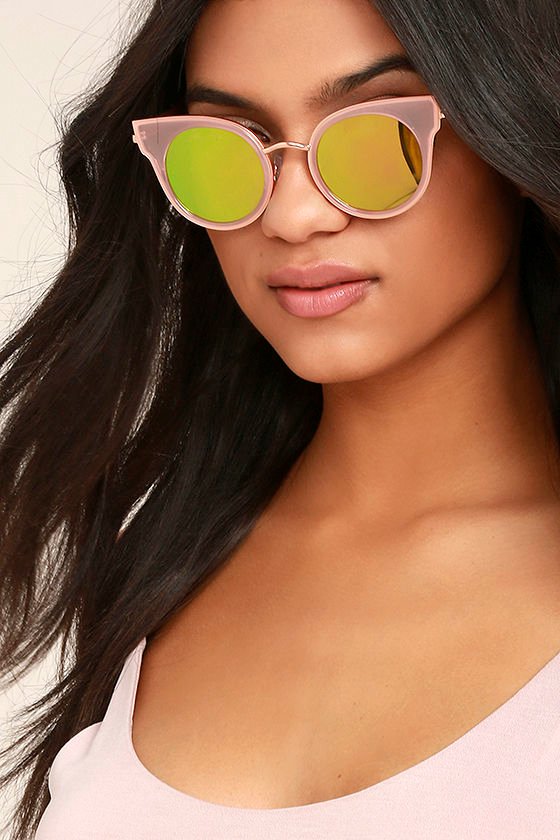 Cool Pink Sunglasses Mirrored Sunglasses Round Sunglasses 22.00