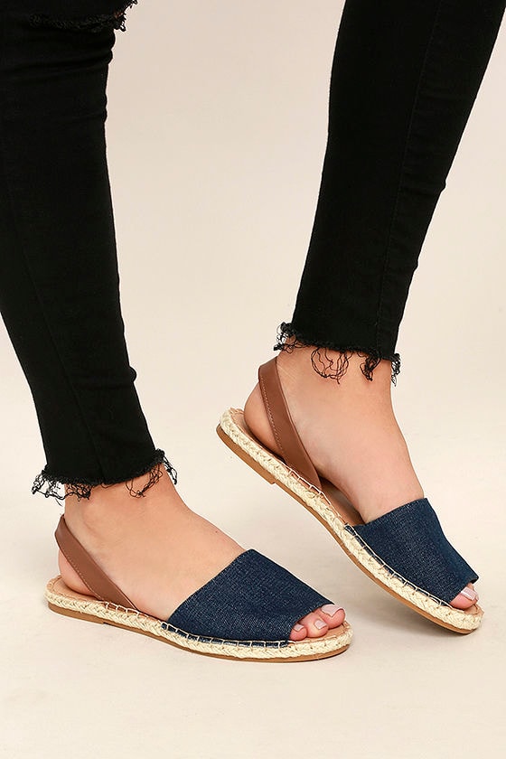 blue denim espadrilles
