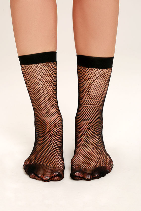 Trendy Fishnet Socks Black Fishnet Socks Sheer Blac