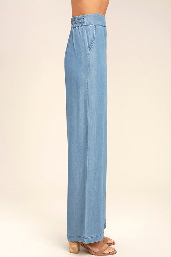 blue chambray pants
