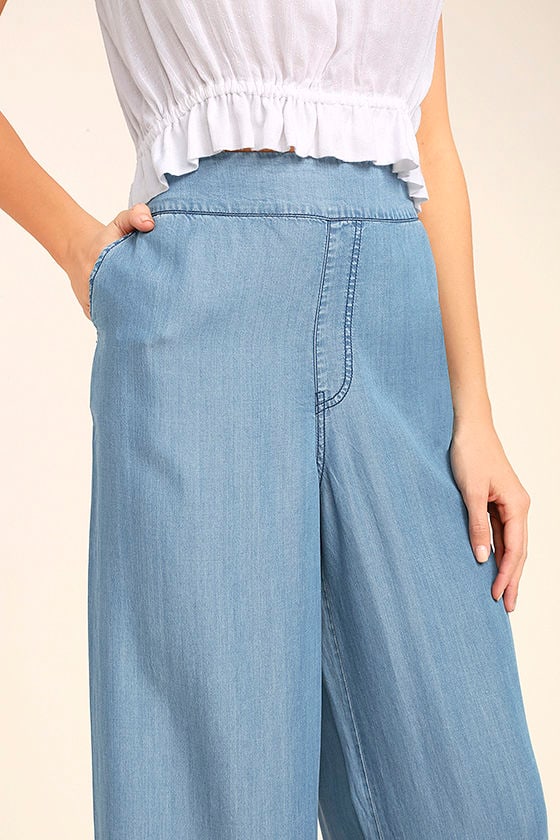 blue chambray pants