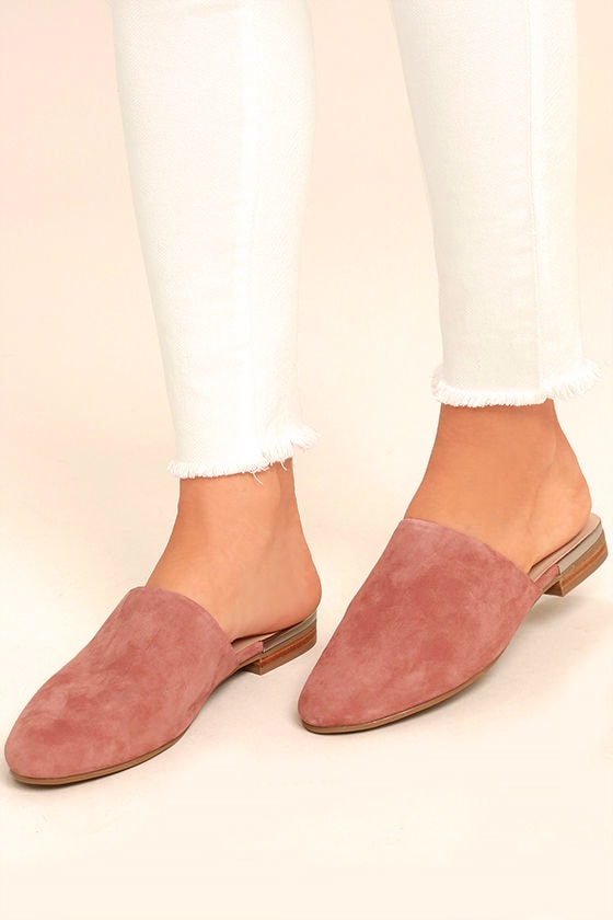 steve madden tan suede mules