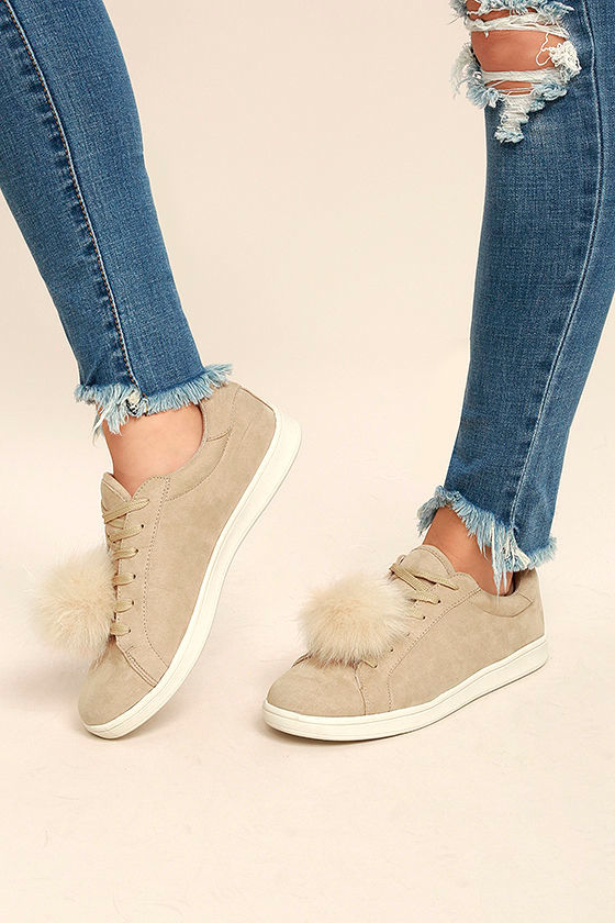 nude suede sneakers