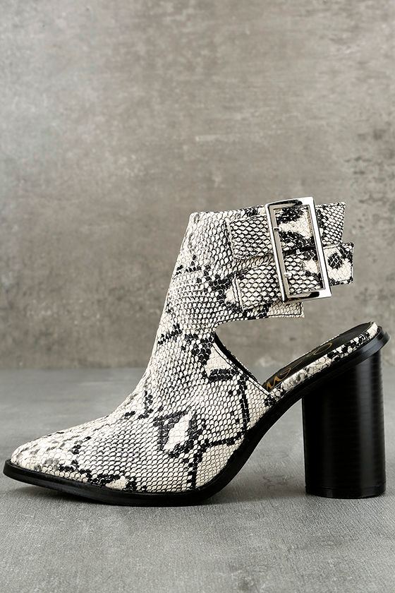 Keelin Snake Pointed Ankle Booties 2