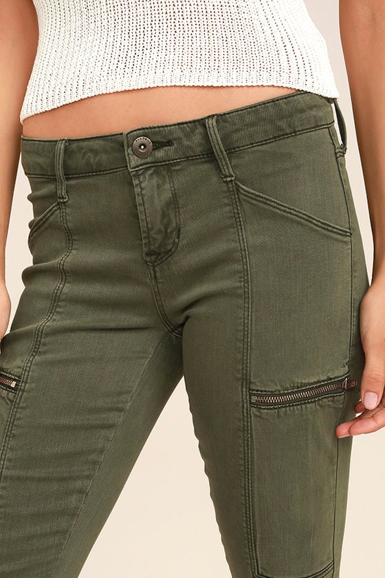 olive green skinny jeans