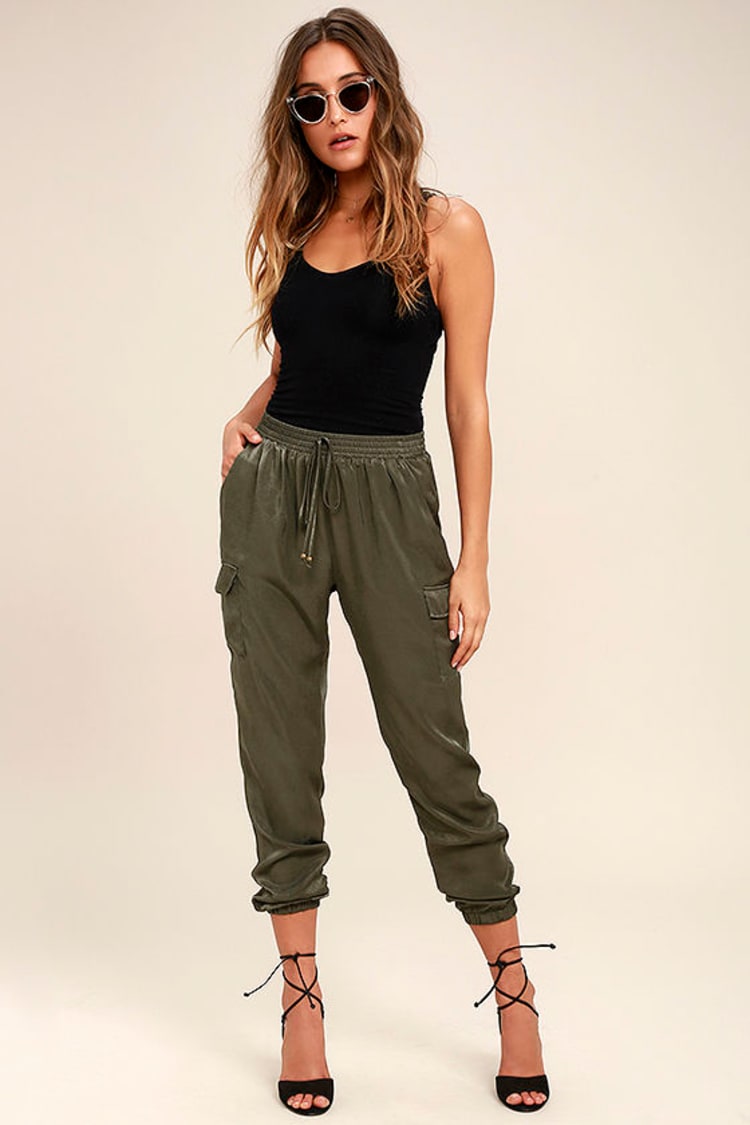 Cute Olive Green Pants - Jogger Pants - Casual Pants - $44.00 - Lulus