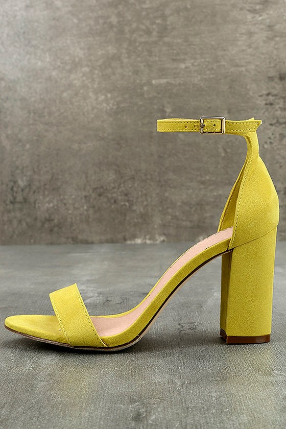 yellow strap up heels