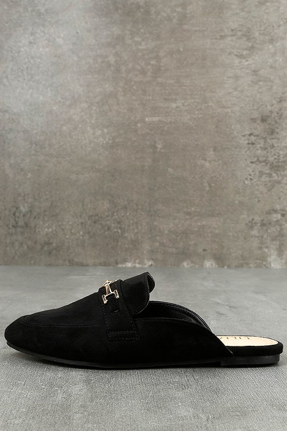 black slide on loafers