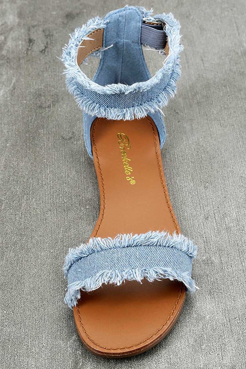 Antares Blue Denim Flat Sandals