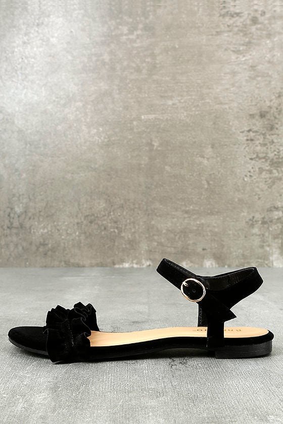 black velvet sandals