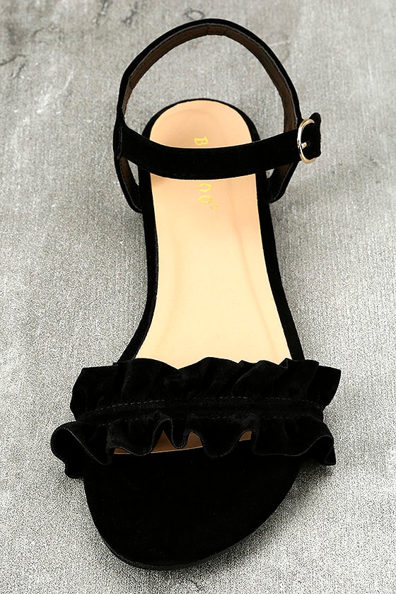 black velvet flat sandals