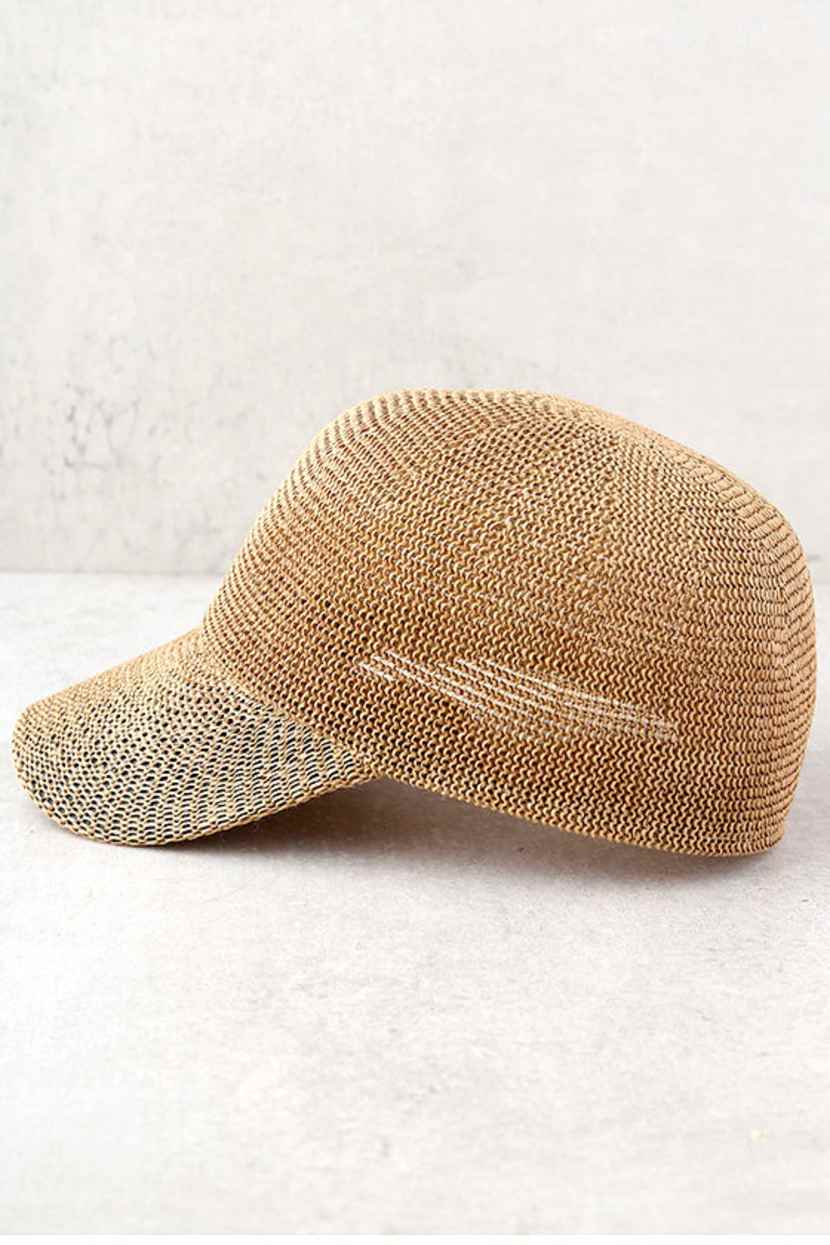 Wyeth Women’s Paper Straw Summer Knit Comfort Baseball Cap - Tan Wyeth Straw Baseball Cap - Beige | Editorialist main image 4