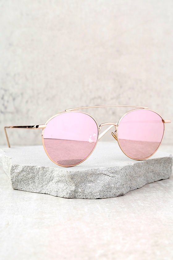 Perverse Elaine Gold and Pink Mirrored Sunglasses 1