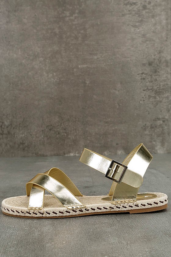 espadrille sandals gold