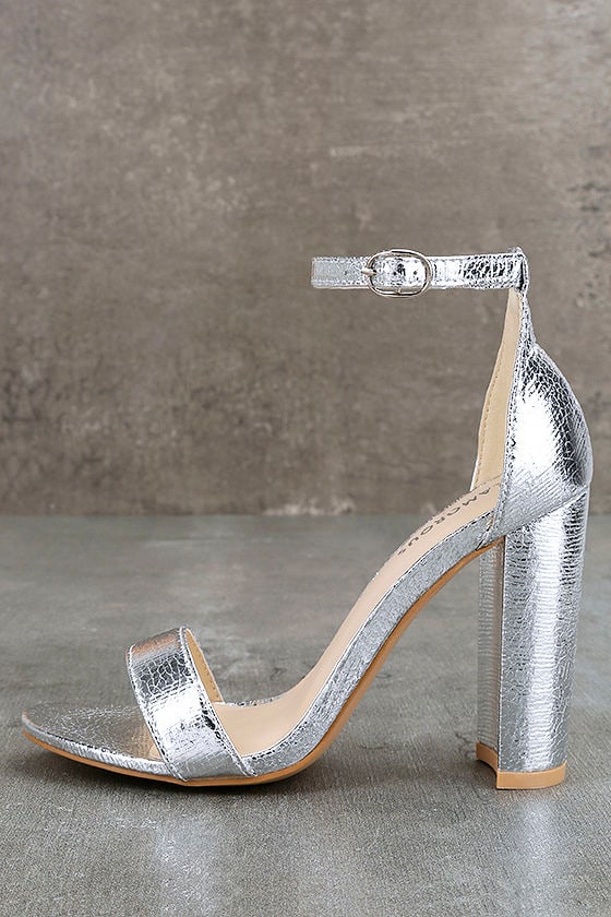 Silver Block Heels For Wedding | Lace & Favour