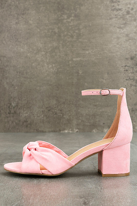 peach suede heels