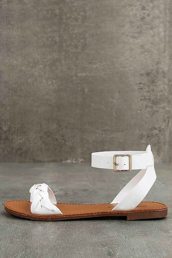 Tinsley White Ankle Strap Sandals 2