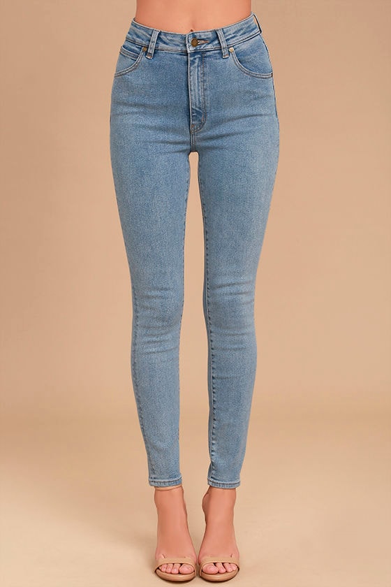 light high waisted skinny jeans