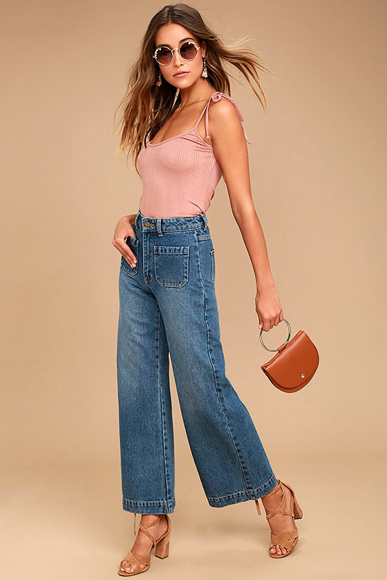 Rollas Sailor Flare Medium Wash High-Waisted Jeans 2