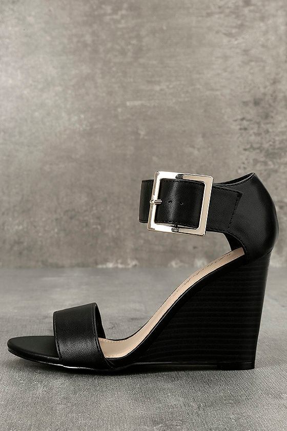 black wedge shoes open toe