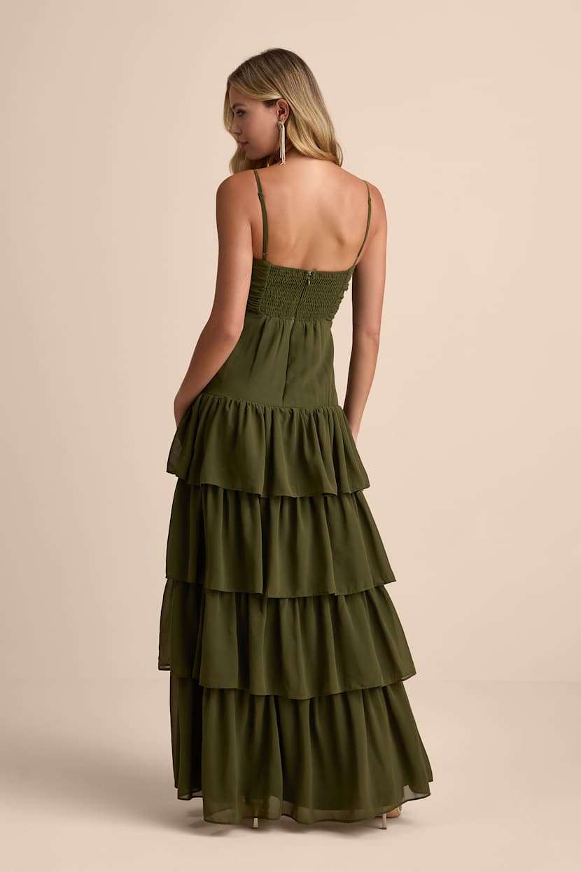 green emerald velvet dress Kaycee Drop Waist Maxi Dress Sage main image 1