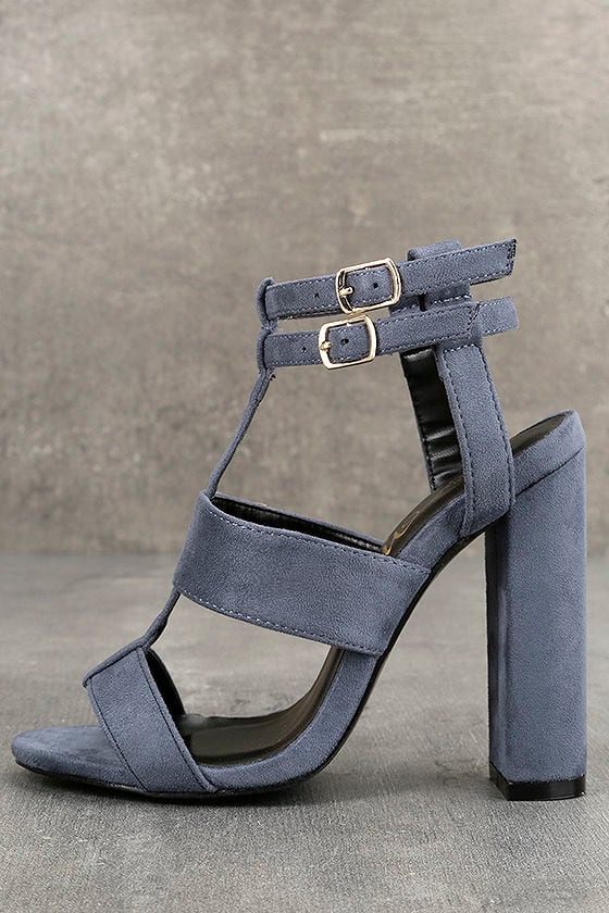 Sexy Blue Heels - Vegan Suede Heels 