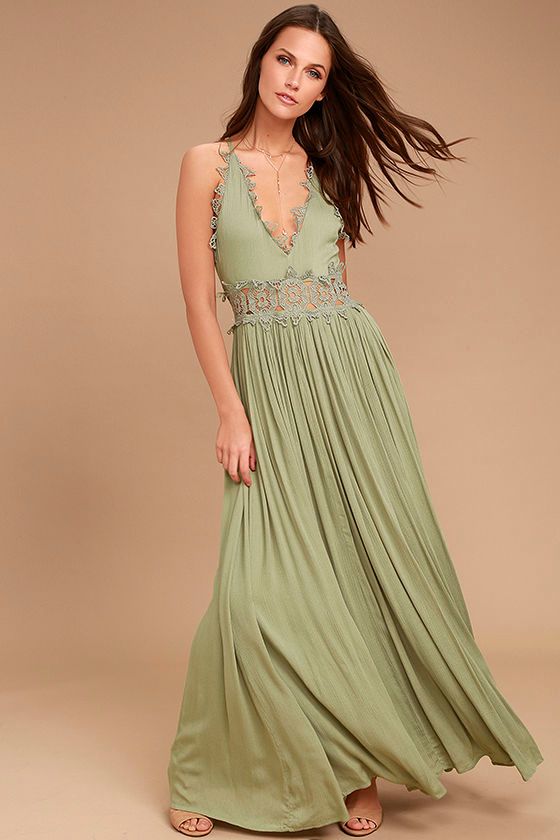 This is Love Sage Green Lace Maxi Dress 1