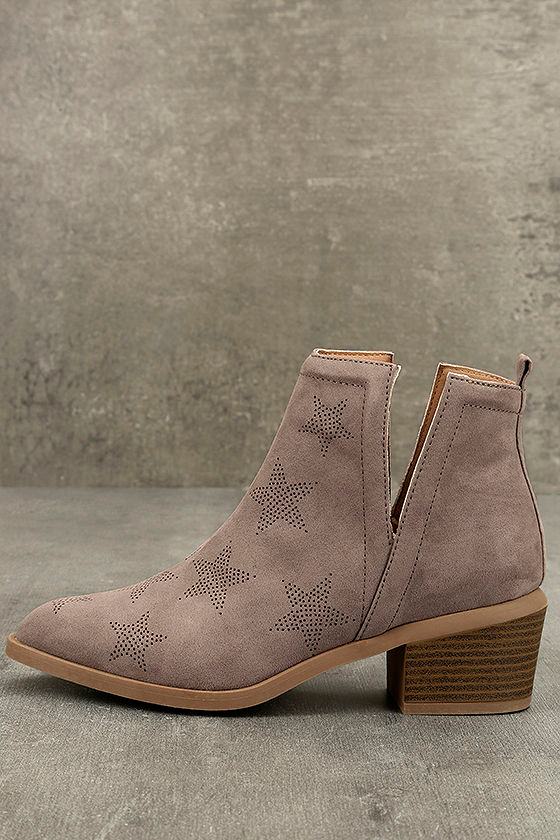 suede taupe booties