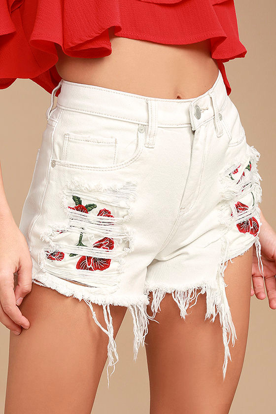 High Rise White Shorts main image 1
