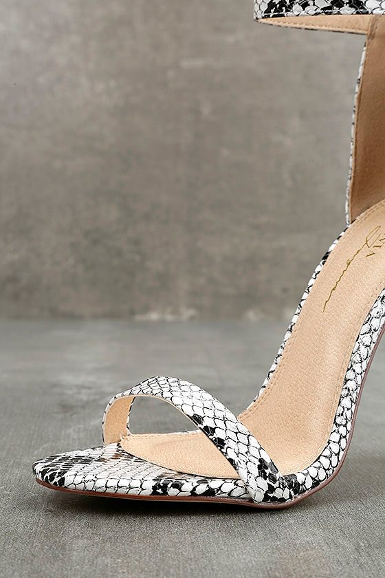white snake skin heels