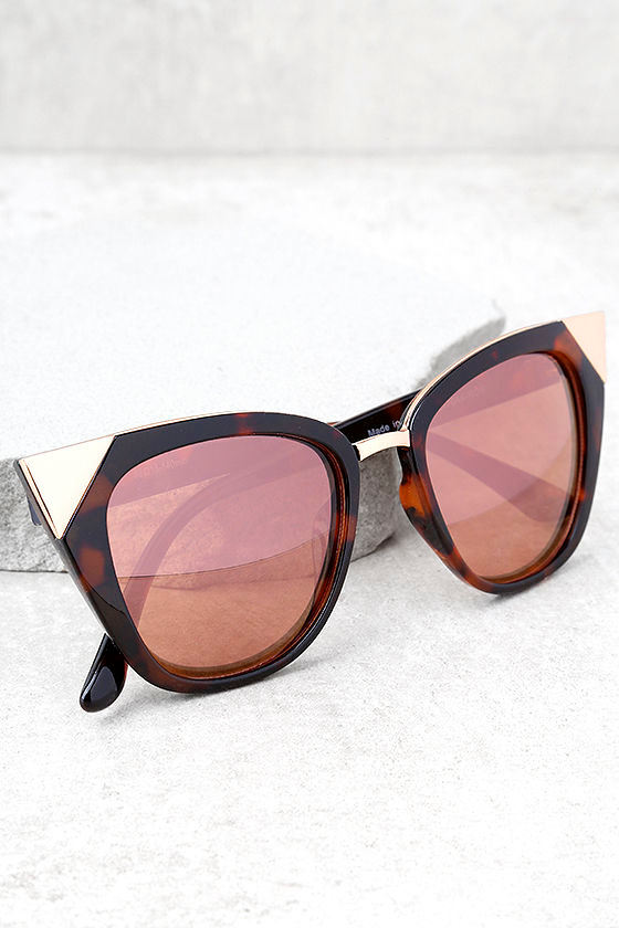 Modern Romance Tortoise and Pink Cat-Eye Sunglasses 1