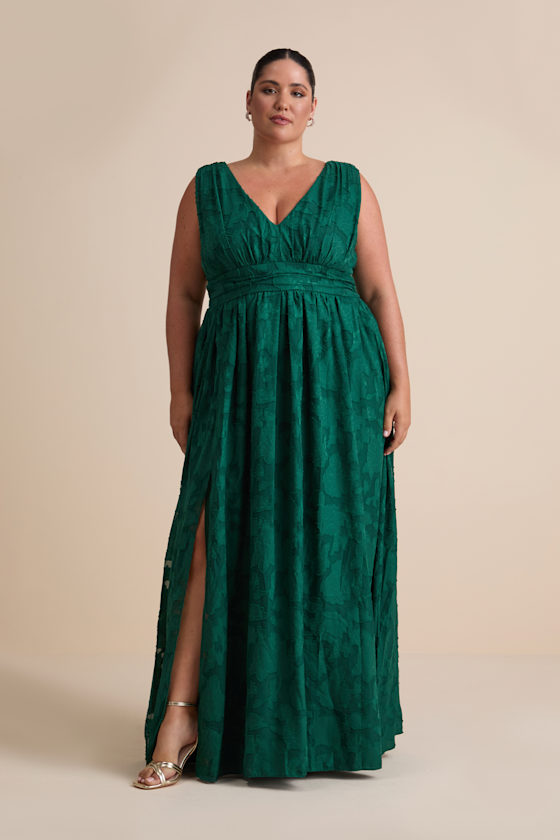 Green Maxi Dress - Burnout Floral Dress - Sleeveless Maxi Dress - Image 5