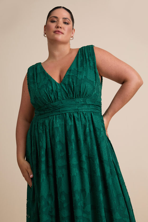 Green Maxi Dress - Burnout Floral Dress - Sleeveless Maxi Dress - Image 6