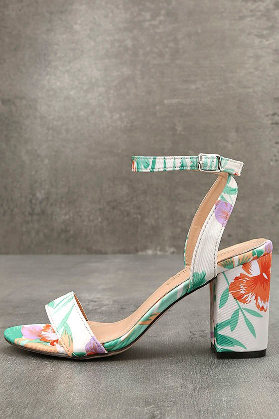 Chilali Nude Print Ankle Strap Heels 1