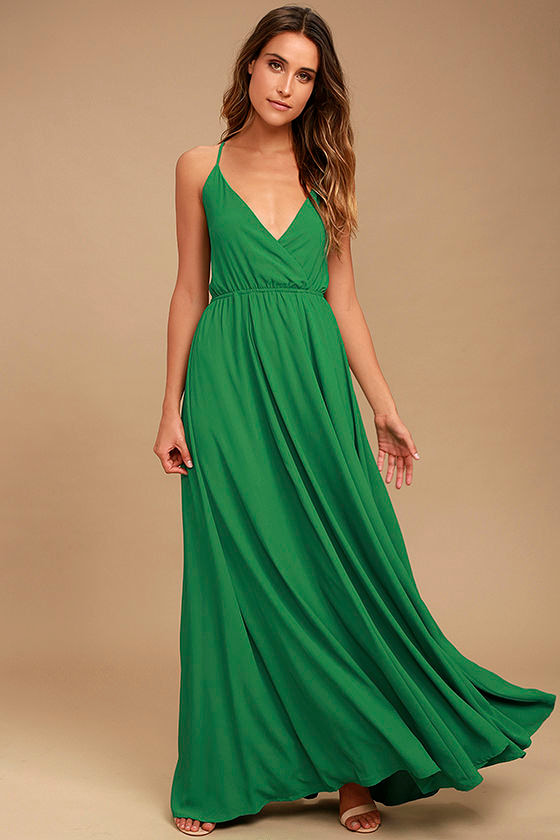 Lovely Green Maxi Dress - Backless Maxi Dress - Lace-Up Maxi - $96.00 ...