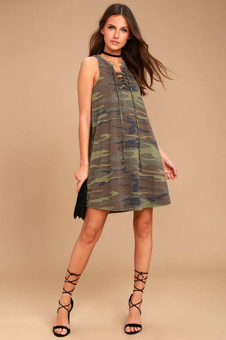 Cute Green Camo Print Dress - Lace-up Dress - Swing Dress - $49.00 - Lulus Cute Green Camo Print Dress - Lace-up Dress - Swing Dress - $49.00 - Lulus