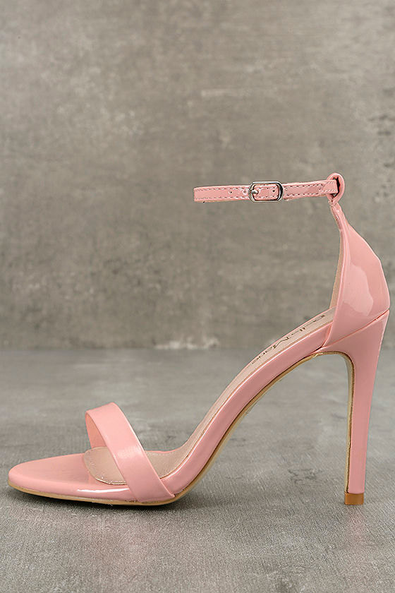 Orianna Pink Patent Ankle Strap Heels 2