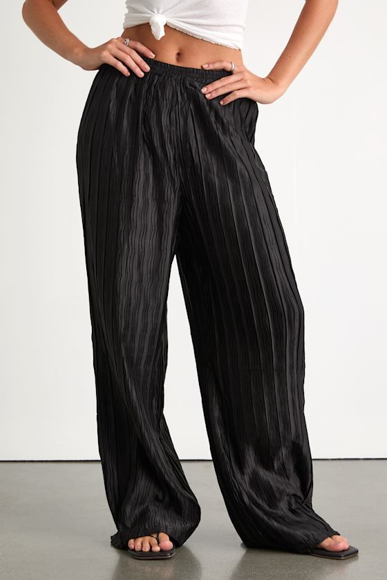 Majorly Envied Black Pleated Wide-Leg Pants 2
